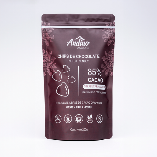 Chips Granel Keto 85% 200 grs - Chocolate Andino